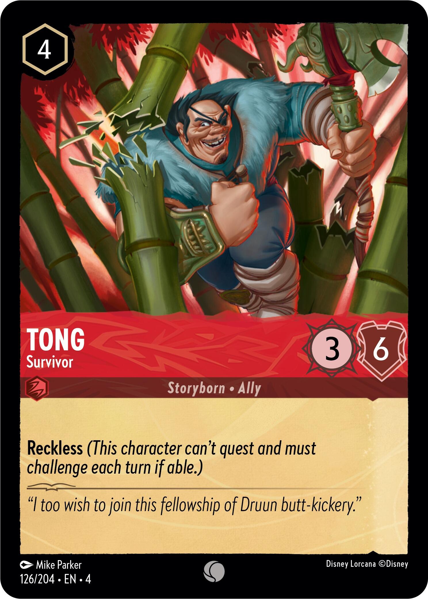 Tong - Survivor (126/204) [Ursula's Return] - Disney - Card Brawlers | Quebec | Canada |
