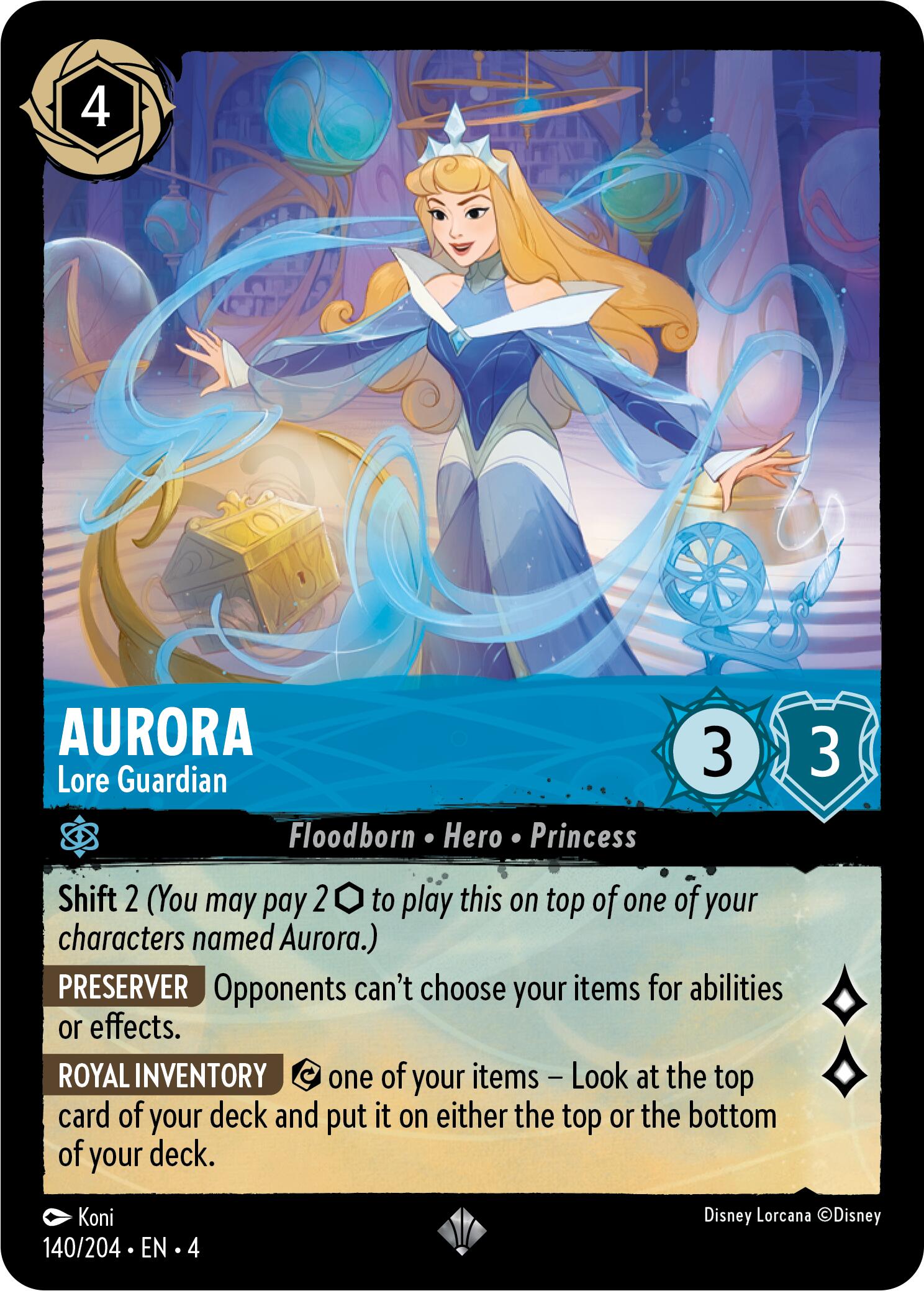 Aurora - Lore Guardian (140/204) [Ursula's Return] - Disney - Card Brawlers | Quebec | Canada |