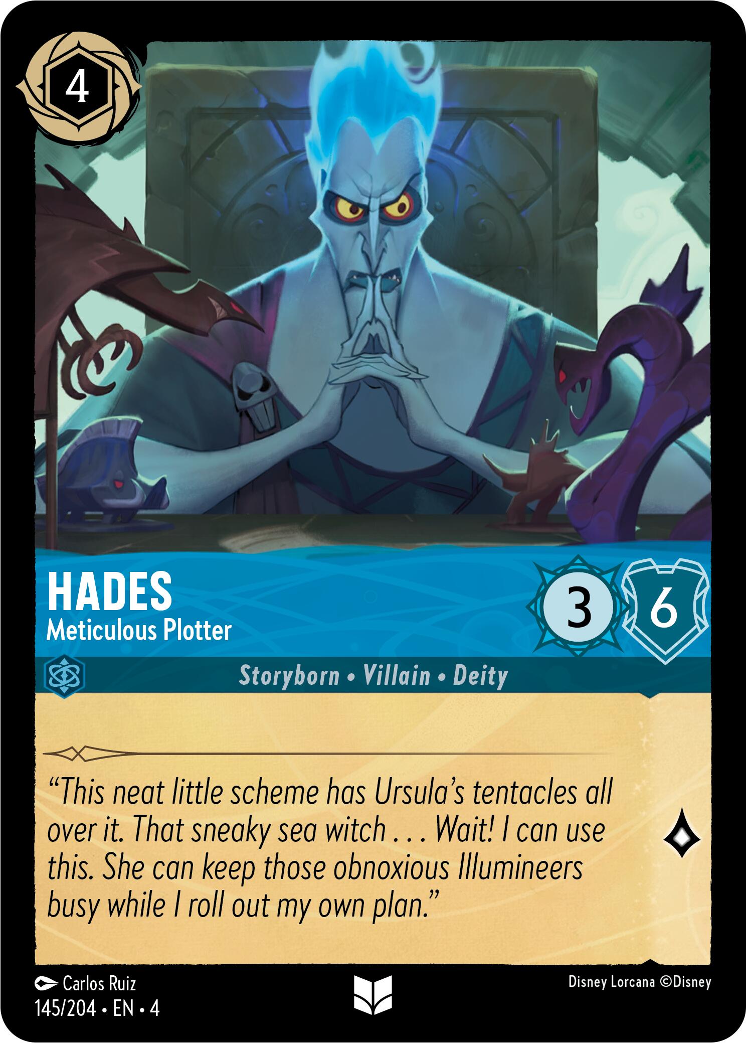 Hades - Meticulous Plotter (145/204) [Ursula's Return] - Disney - Card Brawlers | Quebec | Canada |