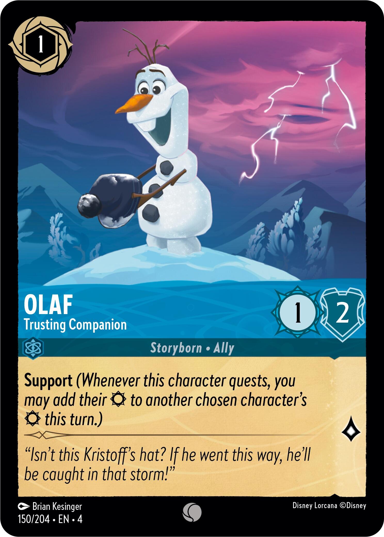 Olaf - Trusting Companion (150/204) [Ursula's Return] - Disney - Card Brawlers | Quebec | Canada |