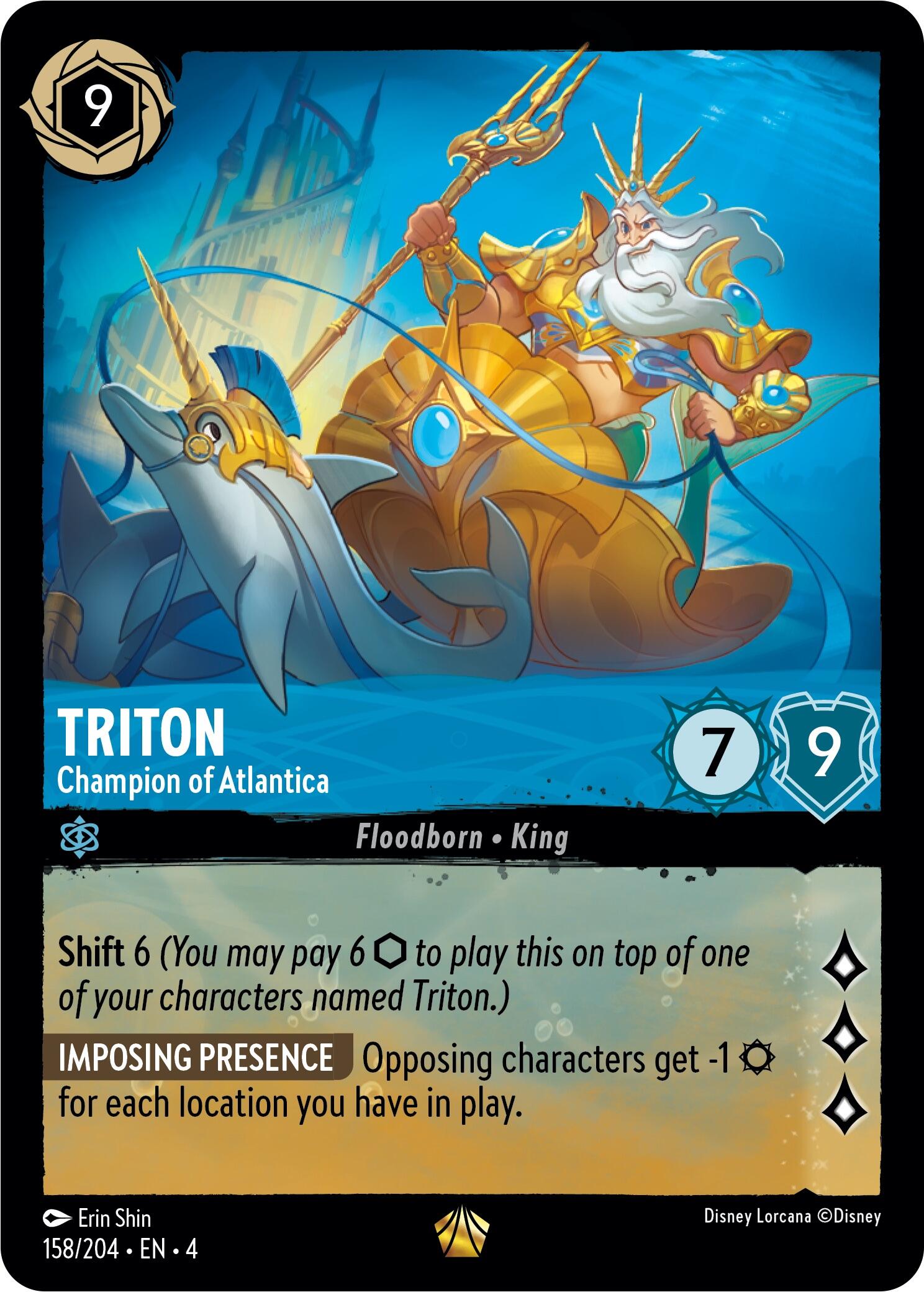Triton - Champion of Atlantica (158/204) [Ursula's Return] - Disney - Card Brawlers | Quebec | Canada |