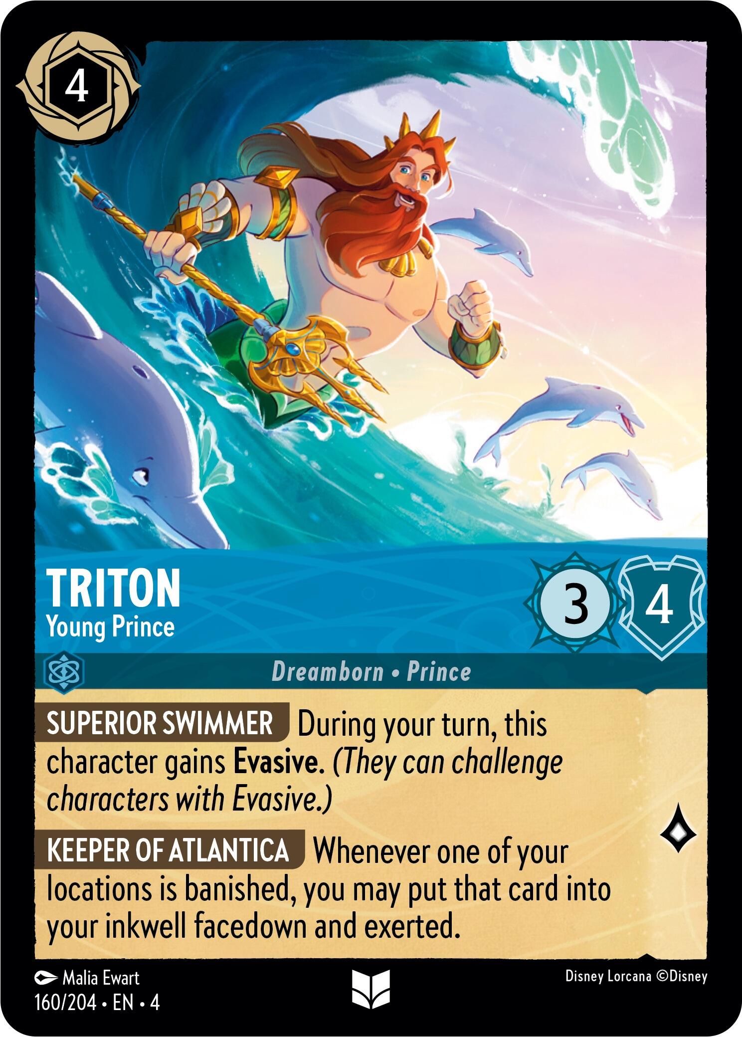 Triton - Young Prince (160/204) [Ursula's Return] - Disney - Card Brawlers | Quebec | Canada |
