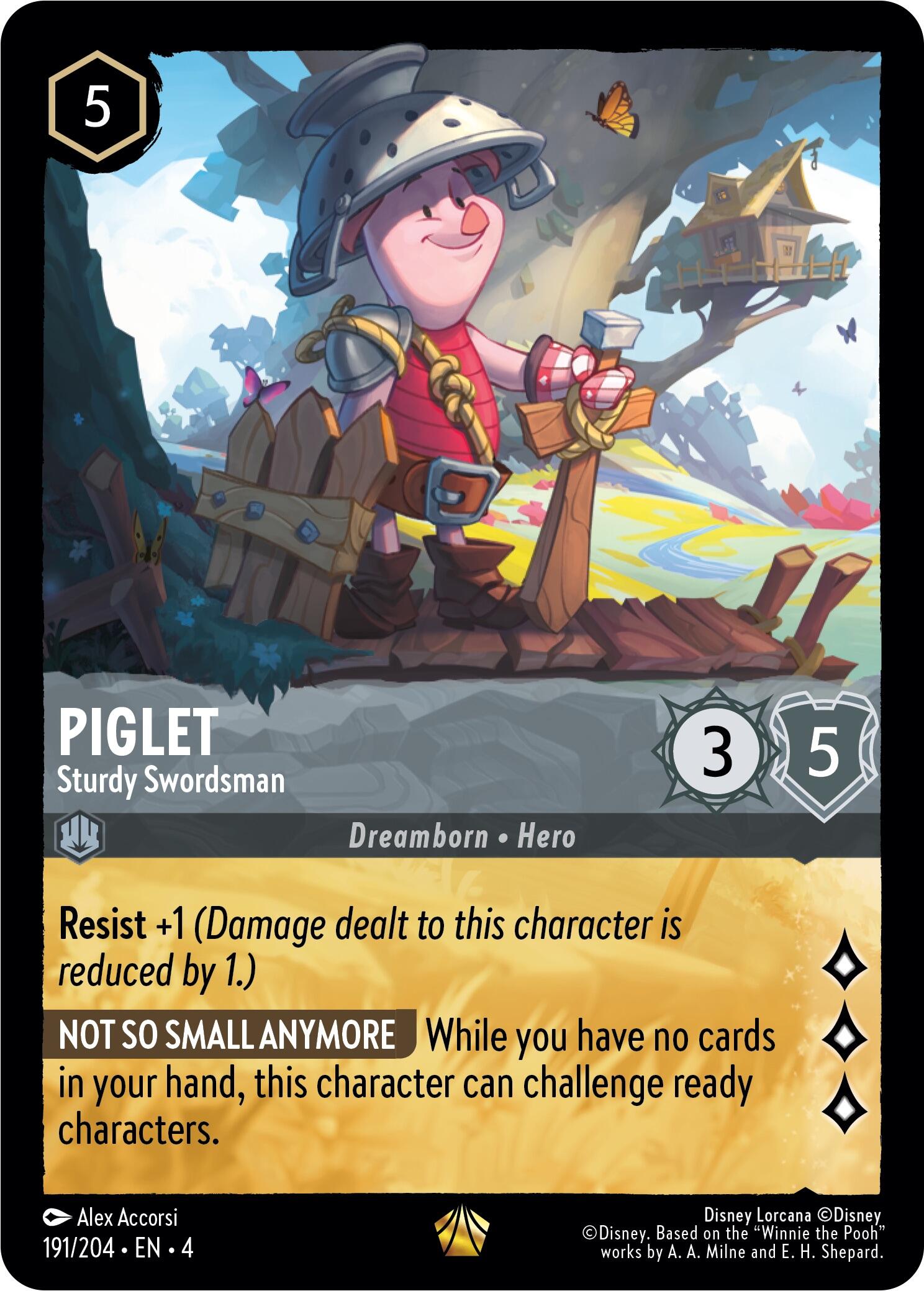Piglet - Sturdy Swordsman (191/204) [Ursula's Return] - Disney - Card Brawlers | Quebec | Canada |