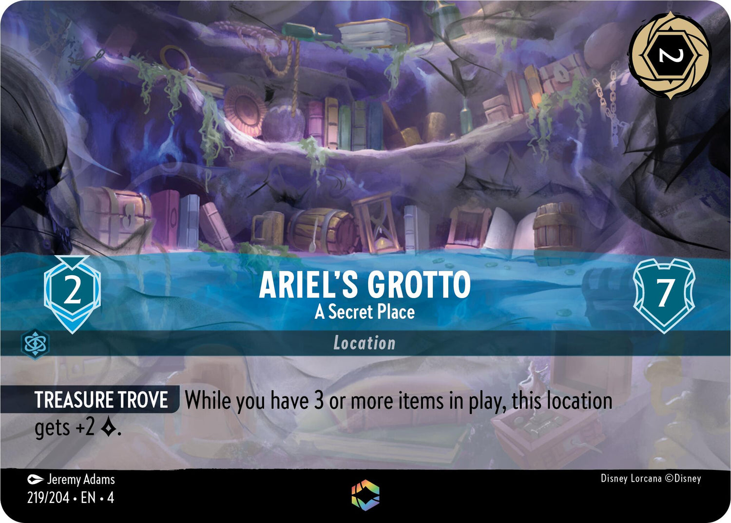 Ariel's Grotto - A Secret Place (Enchanted) (219/204) [Ursula's Return] - Disney - Card Brawlers | Quebec | Canada |