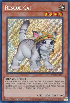 Rescue Cat (Alternate Art) (Secret Rare) [RA02-EN001] Secret Rare - Yu-Gi-Oh! - Card Brawlers | Quebec | Canada |