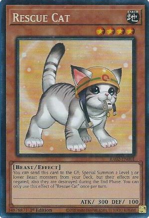 Rescue Cat (Alternate Art) (PCR) [RA02-EN001] Prismatic Collector's Rare - Yu-Gi-Oh! - Card Brawlers | Quebec | Canada |