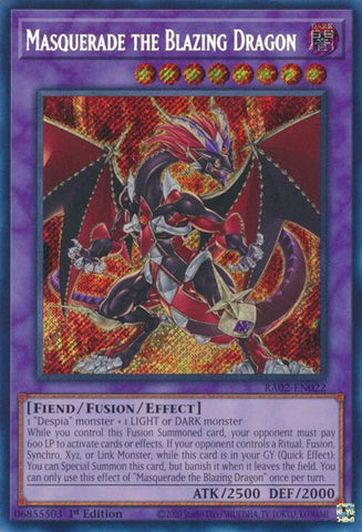 Masquerade the Blazing Dragon (Secret Rare) [RA02-EN022] Secret Rare - Yu-Gi-Oh! - Card Brawlers | Quebec | Canada |