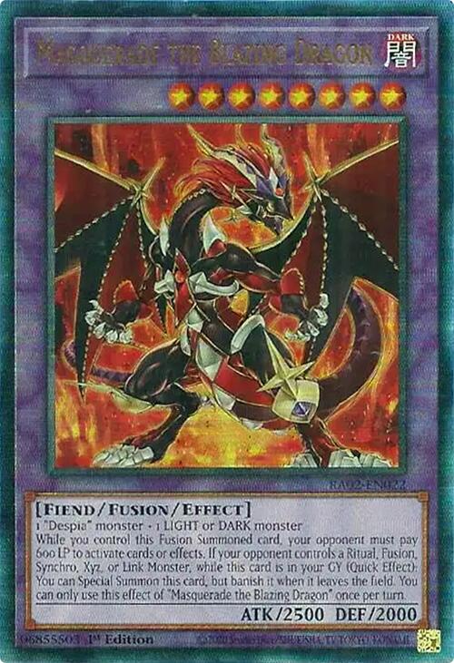 Masquerade the Blazing Dragon (PUR) [RA02-EN022] Prismatic Ultimate Rare