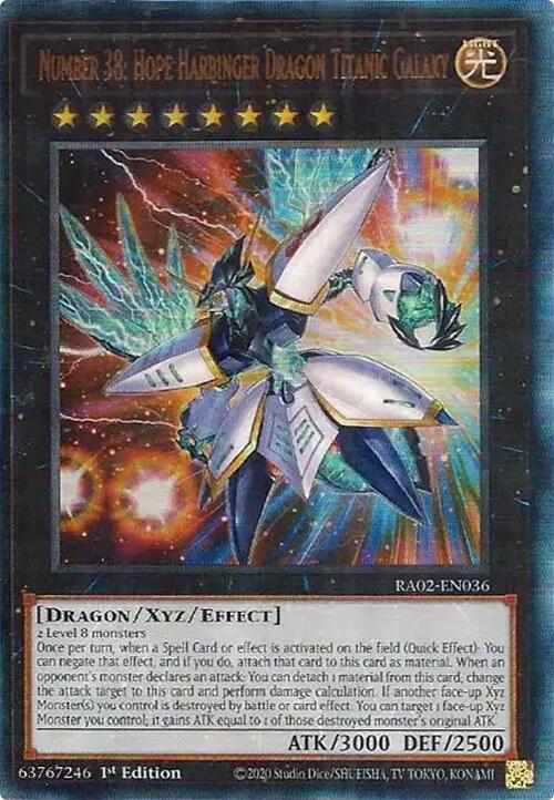 Number 38: Hope Harbinger Dragon Titanic Galaxy (PUR) [RA02-EN036] Prismatic Ultimate Rare