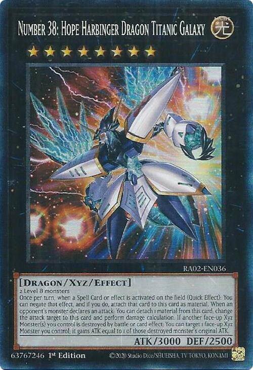 Number 38: Hope Harbinger Dragon Titanic Galaxy (PCR) [RA02-EN036] Prismatic Collector's Rare