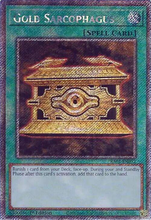 Gold Sarcophagus (Platinum Secret Rare) [RA02-EN052] Platinum Secret Rare