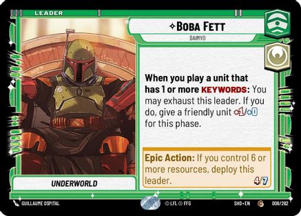 Boba Fett - Daimyo (008/262) (008/262) [Shadows of the Galaxy] - Fantasy Flight Games - Card Brawlers | Quebec | Canada |