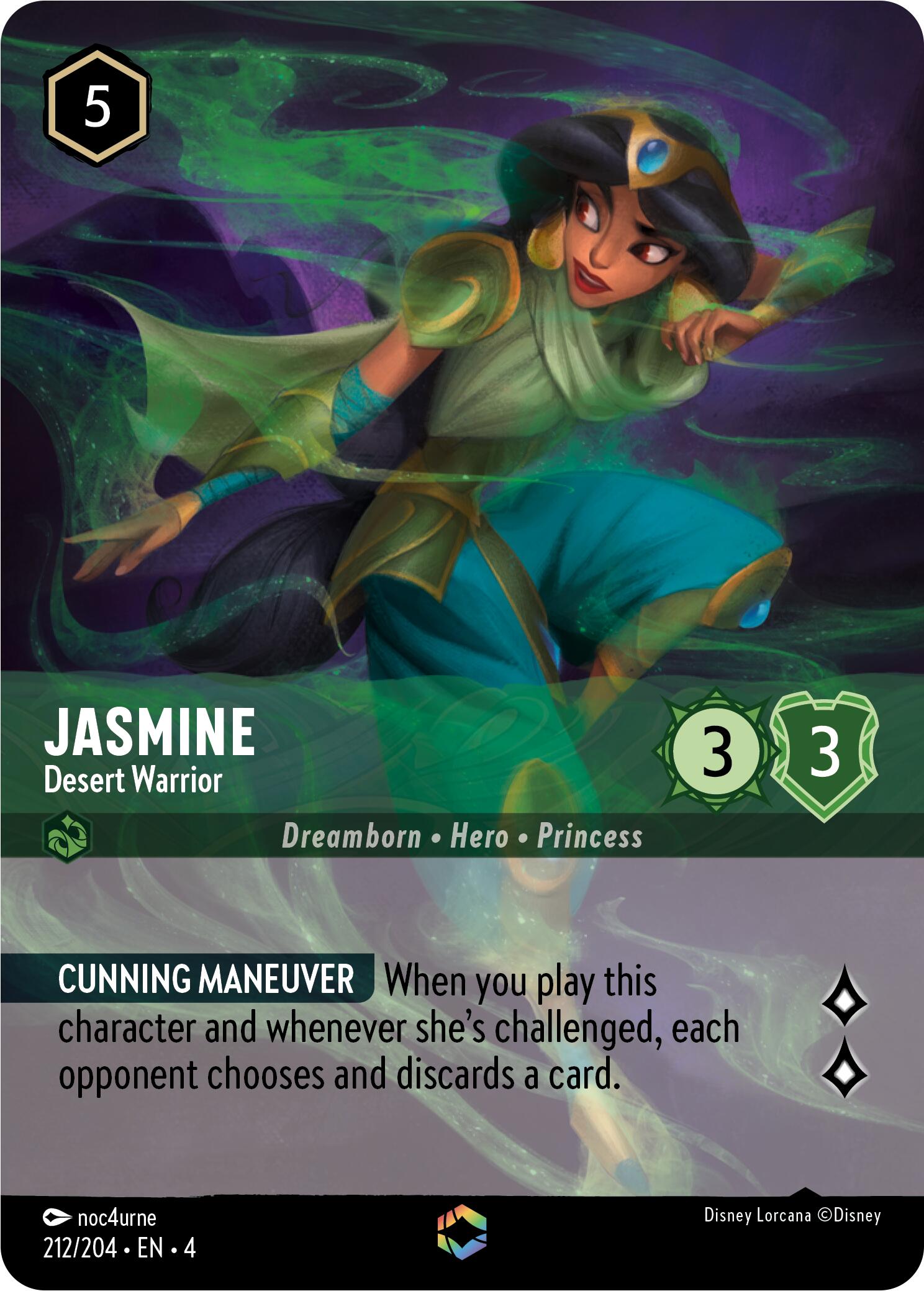 Jasmine - Desert Warrior (Enchanted) (212/204) [Ursula's Return] - Disney - Card Brawlers | Quebec | Canada |