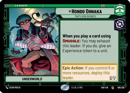 Hondo Ohnaka - That's Good Business (005/262) (005/262) [Shadows of the Galaxy] - Fantasy Flight Games - Card Brawlers | Quebec | Canada |