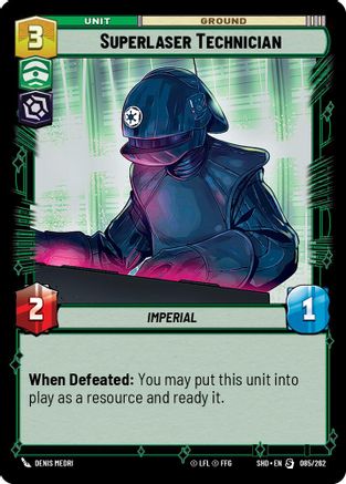 Superlaser Technician (085/262) (085/262) [Shadows of the Galaxy] - Fantasy Flight Games - Card Brawlers | Quebec | Canada |