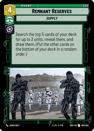 Remnant Reserves (093/262) (093/262) [Shadows of the Galaxy] - Fantasy Flight Games - Card Brawlers | Quebec | Canada |