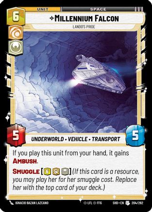 Millennium Falcon - Lando's Pride (204/262) (204/262) [Shadows of the Galaxy] - Fantasy Flight Games - Card Brawlers | Quebec | Canada |