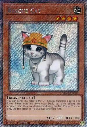Rescue Cat (Platinum Secret Rare) [RA02-EN001] Platinum Secret Rare - Yu-Gi-Oh! - Card Brawlers | Quebec | Canada |