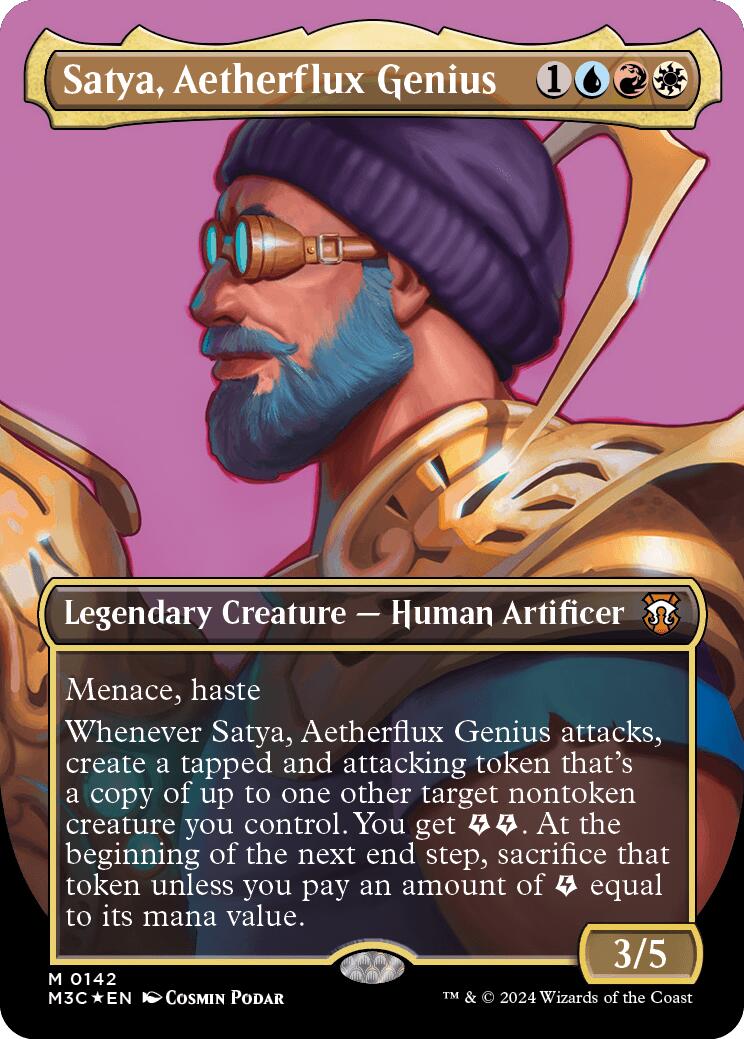 Satya, Aetherflux Genius (Borderless) (Ripple Foil) [Modern Horizons 3 Commander] - Magic: The Gathering - Card Brawlers | Quebec | Canada |