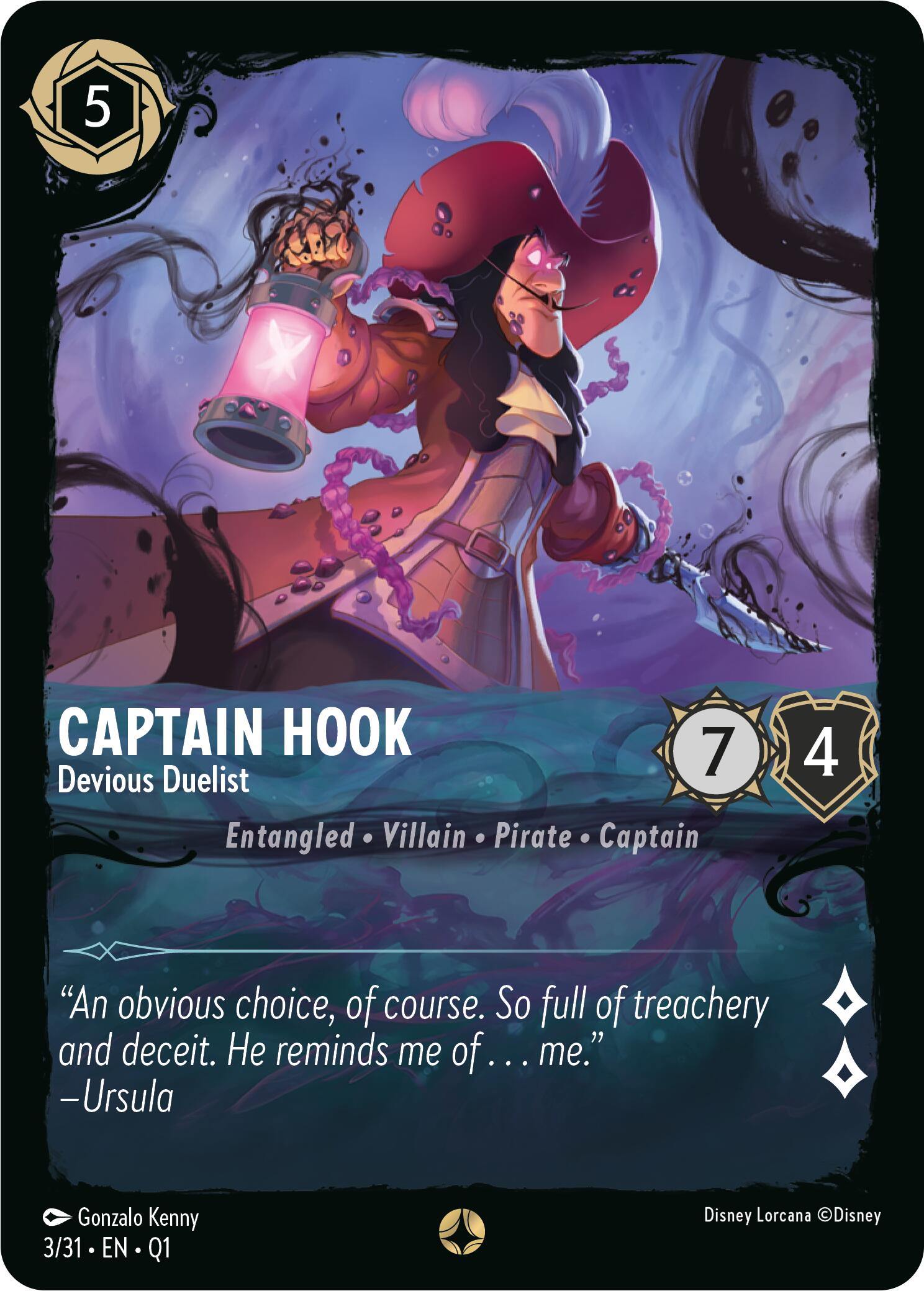 Captain Hook - Devious Duelist (3/31) [Illumineer's Quest: Deep Trouble] - Disney - Card Brawlers | Quebec | Canada |
