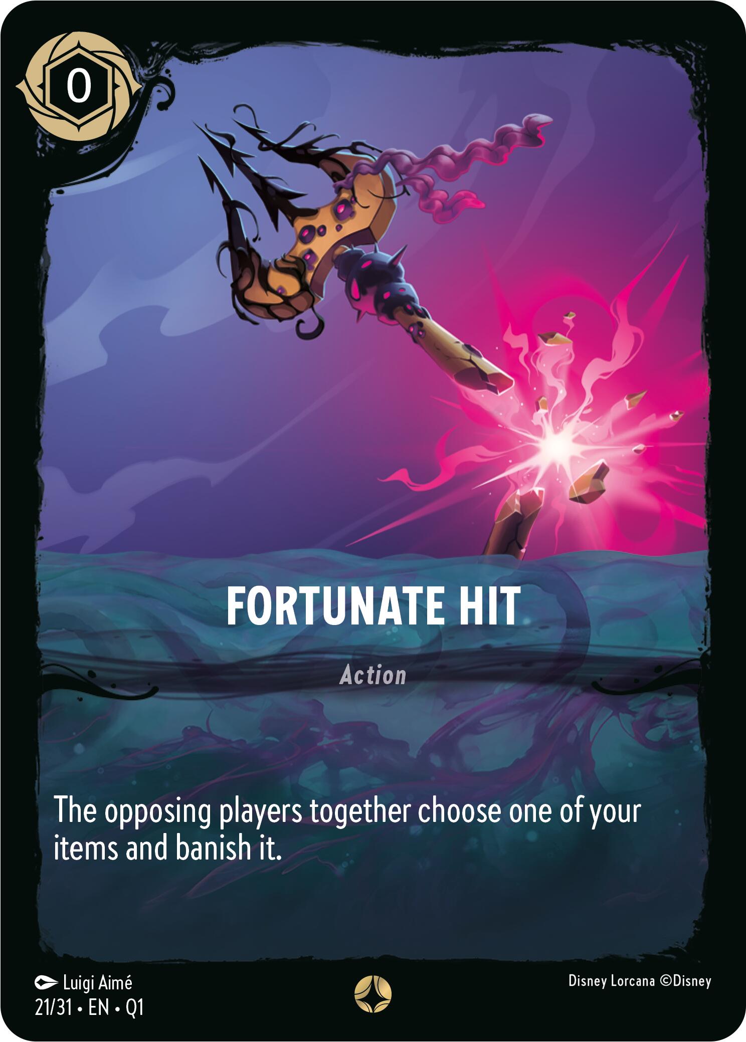 Fortunate Hit (21/31) [Illumineer's Quest: Deep Trouble] - Disney - Card Brawlers | Quebec | Canada |