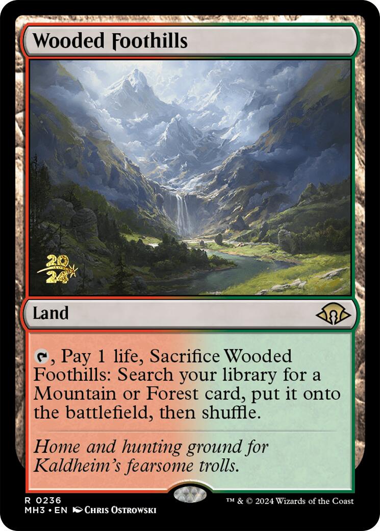 Wooded Foothills [Modern Horizons 3 Prerelease Promos] - Magic: The Gathering - Card Brawlers | Quebec | Canada |