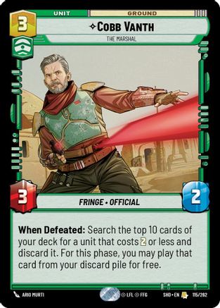 Cobb Vanth - The Marshal (115/262) (115/262) [Shadows of the Galaxy] - Fantasy Flight Games - Card Brawlers | Quebec | Canada |
