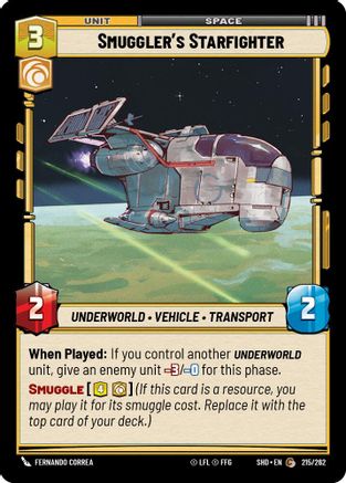 Smuggler's Starfighter (215/262) (215/262) [Shadows of the Galaxy] - Fantasy Flight Games - Card Brawlers | Quebec | Canada |