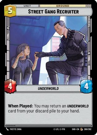 Street Gang Recruiter (260/262) (260/262) [Shadows of the Galaxy] - Fantasy Flight Games - Card Brawlers | Quebec | Canada |