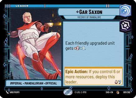 Gar Saxon - Viceroy of Mandalore (001/262) (001/262) [Shadows of the Galaxy] - Fantasy Flight Games - Card Brawlers | Quebec | Canada |