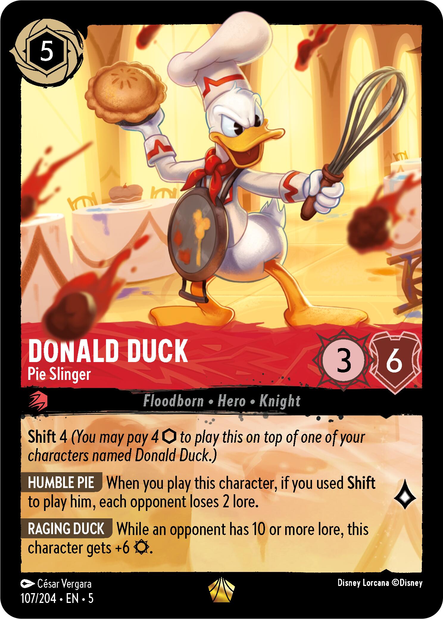 Donald Duck - Pie Slinger (107/204) [Shimmering Skies] - Disney - Card Brawlers | Quebec | Canada |