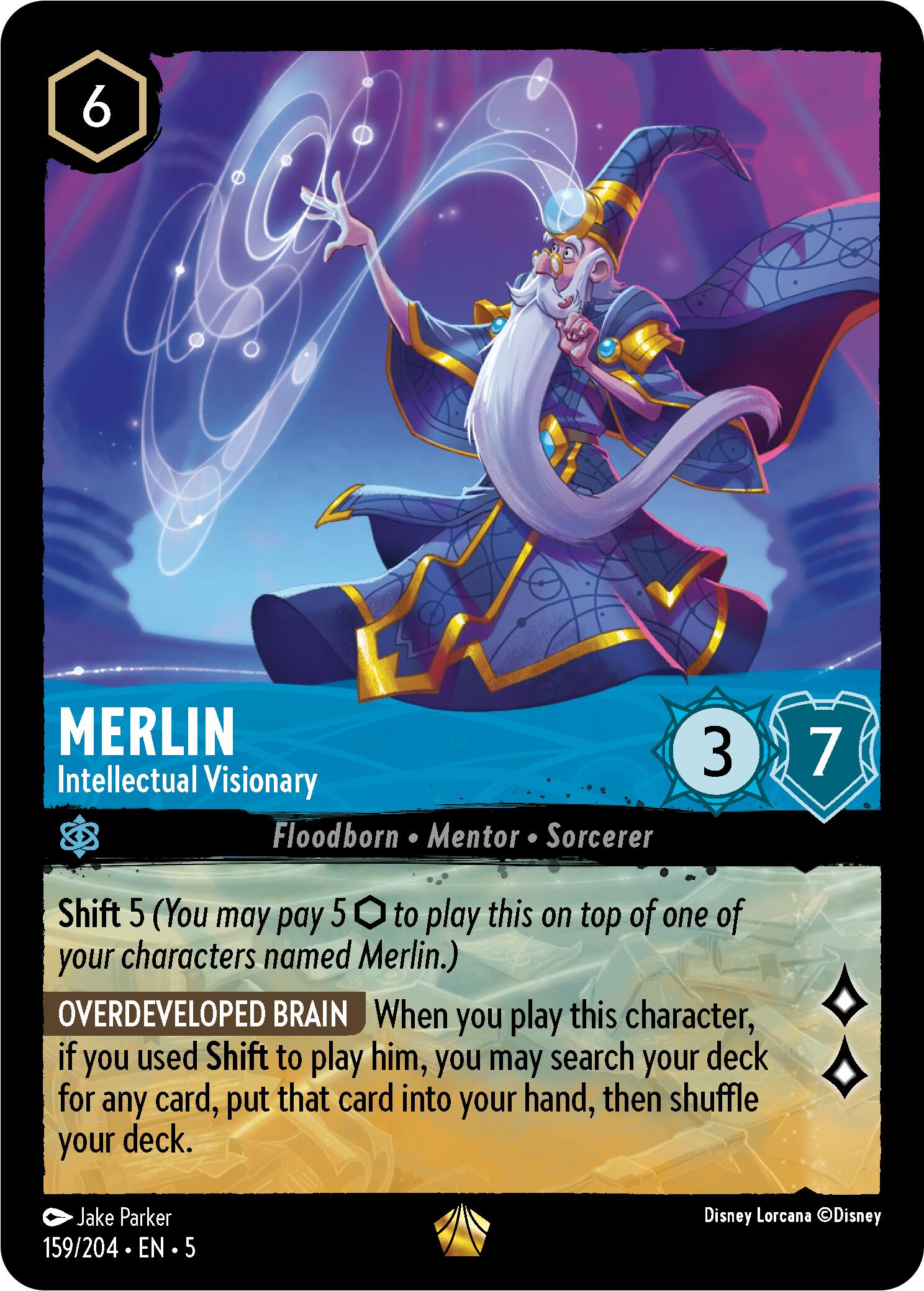 Merlin - Intellectual Visionary (159/204) [Shimmering Skies] - Disney - Card Brawlers | Quebec | Canada |