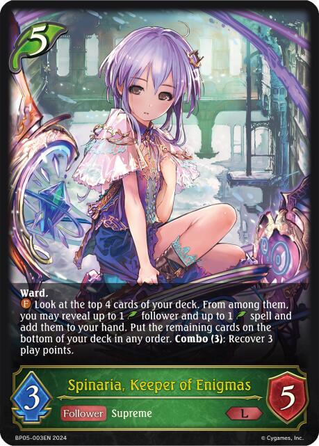 Spinaria, Keeper of Enigmas (BP05-003EN) [Omens Eternal] - Bushiroad - Card Brawlers | Quebec | Canada |