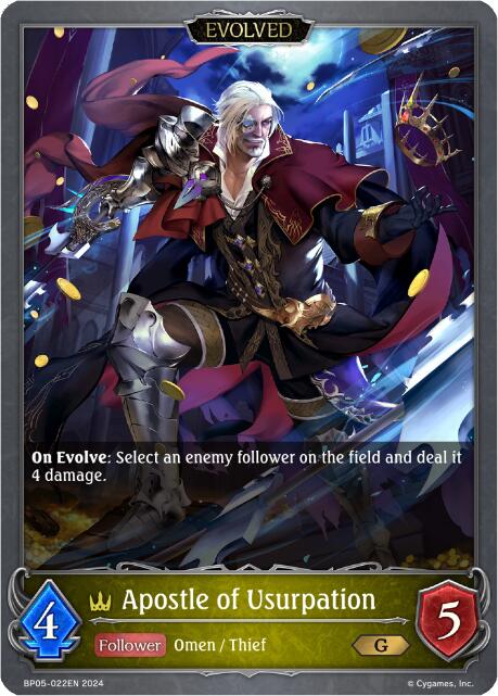 Apostle of Usurpation (Evolved) (BP05-022EN) [Omens Eternal] - Bushiroad - Card Brawlers | Quebec | Canada |