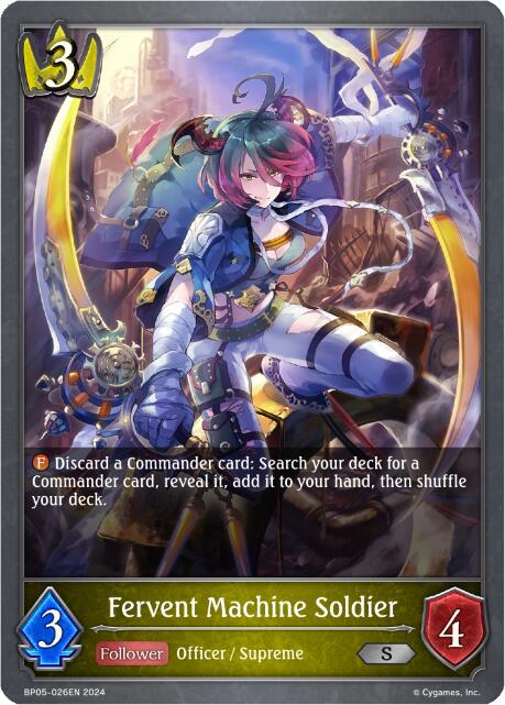 Fervent Machine Soldier (BP05-026EN) [Omens Eternal] - Bushiroad - Card Brawlers | Quebec | Canada |