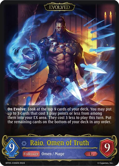 Raio, Omen of Truth (Evolved) (BP05-036EN) [Omens Eternal] - Bushiroad - Card Brawlers | Quebec | Canada |