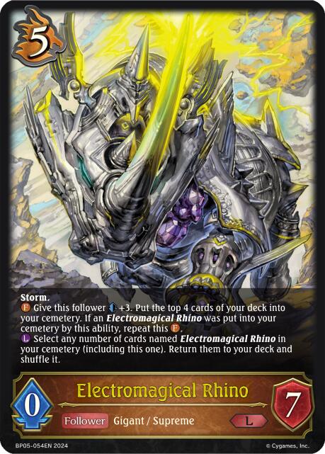 Electromagical Rhino (BP05-054EN) [Omens Eternal] - Bushiroad - Card Brawlers | Quebec | Canada |