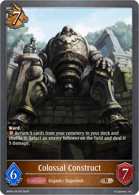 Colossal Construct (BP05-067EN) [Omens Eternal] - Bushiroad - Card Brawlers | Quebec | Canada |