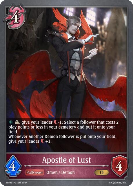 Apostle of Lust - P31EN (Foil) (BP05-P31EN) [Omens Eternal] - Bushiroad - Card Brawlers | Quebec | Canada |