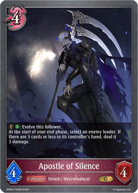 Apostle of Silence - P32EN (Foil) (BP05-P32EN) [Omens Eternal] - Bushiroad - Card Brawlers | Quebec | Canada |