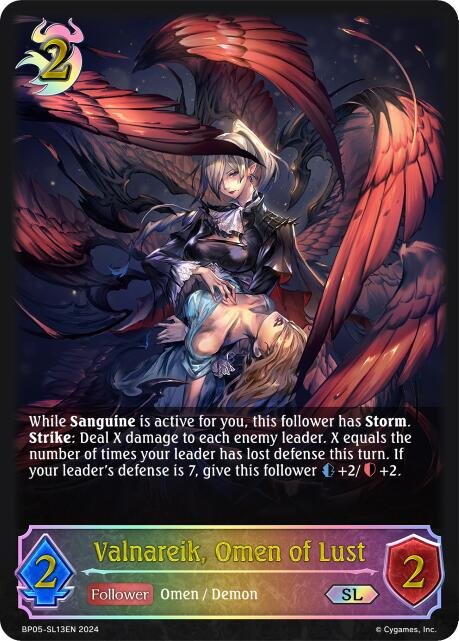 Valnareik, Omen of Lust (BP05-SL13EN) [Omens Eternal] - Bushiroad - Card Brawlers | Quebec | Canada |