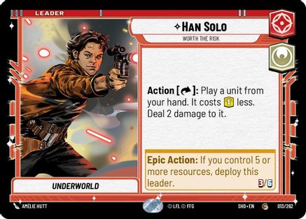 Han Solo - Worth the Risk (013/262) (013/262) [Shadows of the Galaxy] - Fantasy Flight Games - Card Brawlers | Quebec | Canada |