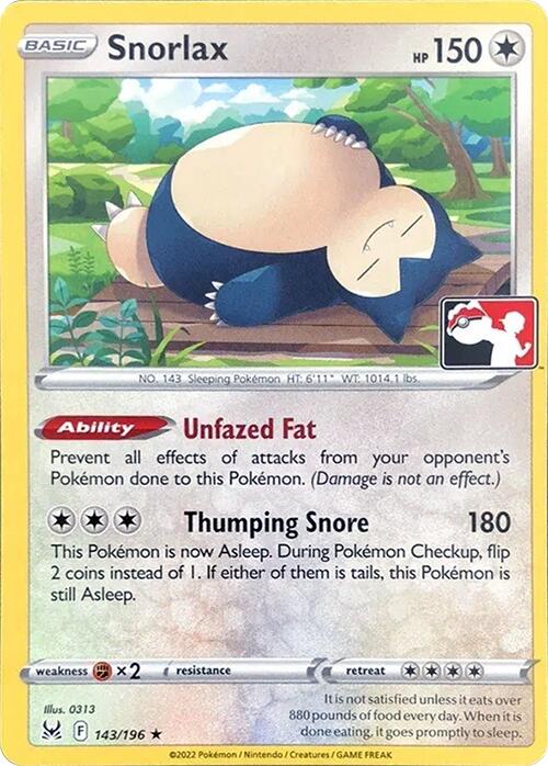 Snorlax (143/196) [Prize Pack Series Three] - Pokémon - Card Brawlers | Quebec | Canada |