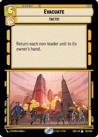 Evacuate (233/262) (233/262) [Shadows of the Galaxy] - Fantasy Flight Games - Card Brawlers | Quebec | Canada |