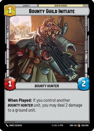 Bounty Guild Initiate (254/262) (254/262) [Shadows of the Galaxy] - Fantasy Flight Games - Card Brawlers | Quebec | Canada |