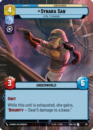 Synara San - Loyal to Kragan (310) (Hyperspace) (310) [Shadows of the Galaxy] - Fantasy Flight Games - Card Brawlers | Quebec | Canada |