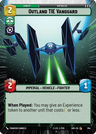 Outland TIE Vanguard (354) (Hyperspace) (354) [Shadows of the Galaxy] - Fantasy Flight Games - Card Brawlers | Quebec | Canada |