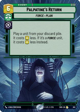 Palpatine's Return (363) (Hyperspace) (363) [Shadows of the Galaxy] - Fantasy Flight Games - Card Brawlers | Quebec | Canada |