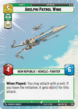 Adelphi Patrol Wing (370) (Hyperspace) (370) [Shadows of the Galaxy] - Fantasy Flight Games - Card Brawlers | Quebec | Canada |