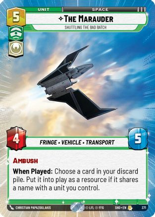 The Marauder - Shuttling the Bad Batch (371) (Hyperspace) (371) [Shadows of the Galaxy] - Fantasy Flight Games - Card Brawlers | Quebec | Canada |
